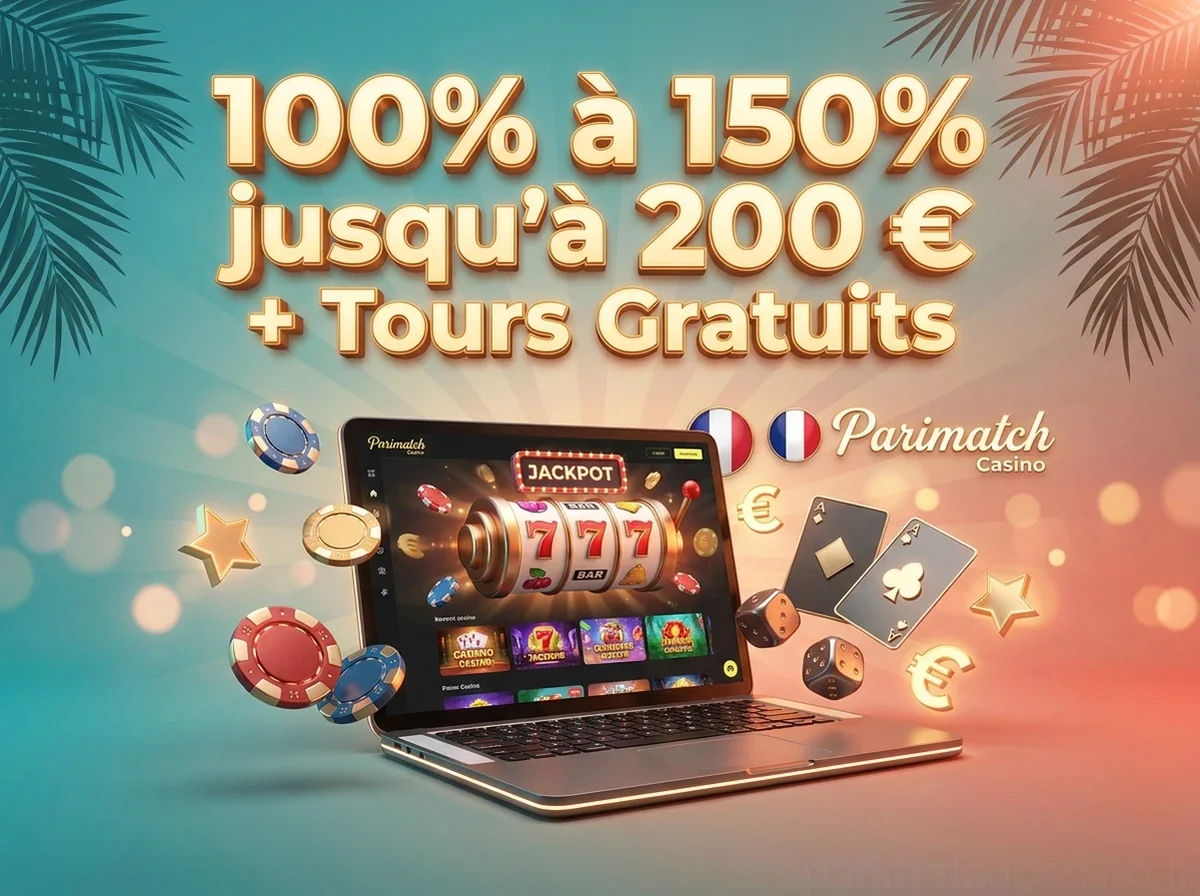 100% à 150%jusqu'à 200 € + Tours Gratuits